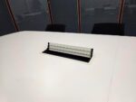 Kinnarps Large Boardroom Meeting Table w/ 14 Stacking Black Fabric Chairs - Set - Image 16