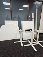 Kinnarps Large Boardroom Meeting Table w/ 14 Stacking Black Fabric Chairs - Set - Image 22