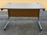 Office Desk Wooden Top with Modesty Panel and Cable Ports - 120cm Workstation - Image 3