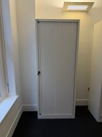 Bisley Tambour Tall Cupboard Sliding Single Door White Modern Office Storage - Image 12