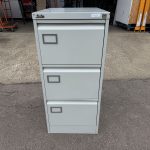 Silverline Office Filing Cabinet Lockable 3 Drawer Light Grey - A4 Foolscap