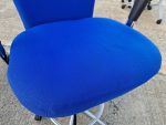 Used Blue Draughtsman Chair High Back Ergonomic w/ Adjustable Height, Foot Ring - Image 7