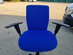 Used Blue Draughtsman Chair High Back Ergonomic w/ Adjustable Height, Foot Ring - Image 11