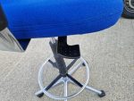 Used Blue Draughtsman Chair High Back Ergonomic w/ Adjustable Height, Foot Ring - Image 15