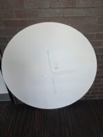 Kinnarps Round Office Circular Table w/ White Top and Steel Pillar Base - 110cm - Image 10