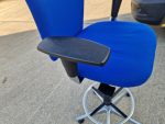 Used Blue Draughtsman Chair High Back Ergonomic w/ Adjustable Height, Foot Ring - Image 18