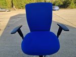 Used Blue Draughtsman Chair High Back Ergonomic w/ Adjustable Height, Foot Ring - Image 19