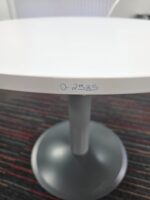 Kinnarps Round Office Circular Table w/ White Top and Steel Pillar Base - 90 cm - Image 4