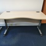 Wooden Office Desk Maple Workstation w/ Mobile Lockable Pedestal Cabinet - 140cm