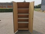 Lockable Cabinet Tall Storage Office Cupboard Beech - 4 Adjustable Shelves - Image 9