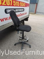 Used Draughtsman Ergonomic Chair High Back With Adjustable Foot Ring - Black - Image 2
