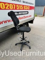 Used Draughtsman Ergonomic Chair High Back With Adjustable Foot Ring - Black - Image 3