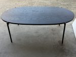 Office Oval Coffee Table Slim Metal Legs Modern Reception Black Unit - 120X60 - Image 13