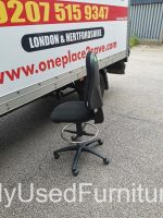 Used Draughtsman Ergonomic Chair High Back With Adjustable Foot Ring - Black - Image 18