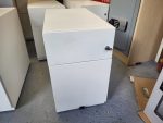 Metal Mobile Pedestal Cabinets Lockable White 2 Filing Drawers - Set of 7