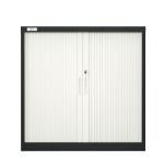 OHX Sliding Door Office Tambour - Lockable Storage Cabinet w/ Adjustable Shelves