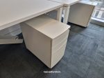 Bene Office Desk White 2-Person 160cm Workstation + 2 Lockable Pedestal Cabinets - Image 3