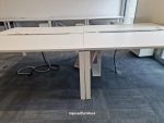 Bene Office Desk White 2-Person 160cm Workstation + 2 Lockable Pedestal Cabinets - Image 4