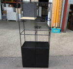 Black Industrial Display Shelving Unit with Cupboard Base – 193x80x40 cm