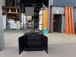 Black Industrial Display Shelving Unit with Cupboard Base – 193x80x40 cm - Image 3