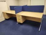 Office Wooden Rectangular Desk with 3 Lockable Drawers and Cable Ports - Image 2