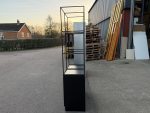 Black Industrial Display Shelving Unit with Cupboard Base – 193x80x40 cm - Image 13