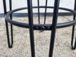 SET of Round Black Bar Table + 2 Matching Wooden Seat Black Frame Stools - Image 30