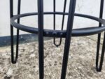 SET of Round Black Bar Table + 2 Matching Wooden Seat Black Frame Stools - Image 44
