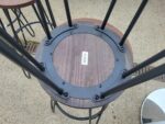 SET of Round Black Bar Table + 2 Matching Wooden Seat Black Frame Stools - Image 45
