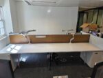Double White Bench Desk Back-to-Back Workstation, Cable Management - 4 Person - Image 26