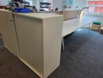 Double White Bench Desk Back-to-Back Workstation, Cable Management - 4 Person - Image 28