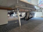 Double White Bench Desk Back-to-Back Workstation, Cable Management - 4 Person - Image 30