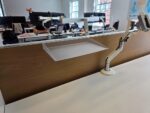 Double White Bench Desk Back-to-Back Workstation, Cable Management - 4 Person - Image 39