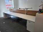 Double White Bench Desk Back-to-Back Workstation, Cable Management - 4 Person - Image 41