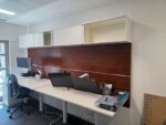 Double White Bench Desk Back-to-Back Workstation, Cable Management - 4 Person - Image 42