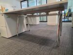 Office Bench Ergonomic Desk White Free Standing + Mobile Lockable Pedestal - Image 25