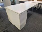 Office Bench Ergonomic Desk White Free Standing + Mobile Lockable Pedestal - Image 27