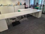 Office Bench Ergonomic Desk White Free Standing + Mobile Lockable Pedestal - Image 33