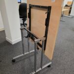 Flip Top Folding Table on Wheels – MFC Top Mobile Desk 75cm - Office Workstation