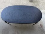 Office Oval Coffee Table Slim Metal Legs Modern Reception Black Unit - 120X60 - Image 23