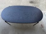 Office Oval Coffee Table Slim Metal Legs Modern Reception Black Unit - 120X60 - Image 24