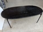 Office Oval Coffee Table Slim Metal Legs Modern Reception Black Unit - 120X60 - Image 26
