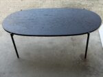 Office Oval Coffee Table Slim Metal Legs Modern Reception Black Unit - 120X60 - Image 28
