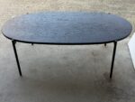 Office Oval Coffee Table Slim Metal Legs Modern Reception Black Unit - 120X60 - Image 29