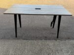 Tall Office Meeting Table with Power Module Grey Wood Effect -  180 x 107 cm - Image 27