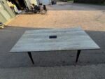 Tall Office Meeting Table with Power Module Grey Wood Effect -  180 x 107 cm - Image 29