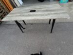 Tall Office Meeting Table with Power Module Grey Wood Effect -  180 x 107 cm - Image 33