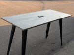 Tall Office Meeting Table with Power Module Grey Wood Effect -  180 x 107 cm - Image 35