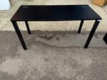 Black Office Desk w/ Cable Ports and Modesty Panel Workstation - 140x60cm