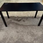 Black Office Desk w/ Cable Ports and Modesty Panel Workstation - 140x60cm